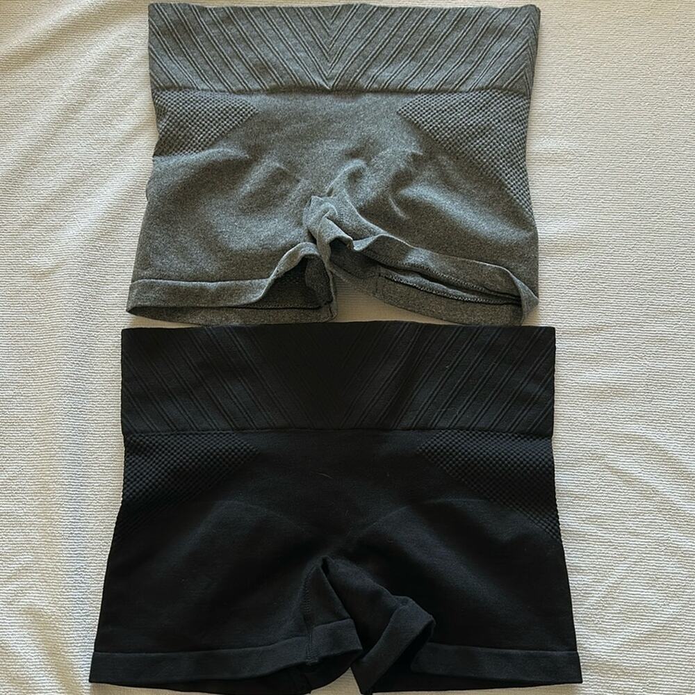 UnderWhere? High Waist Control Short - Black and Gray 2 pair